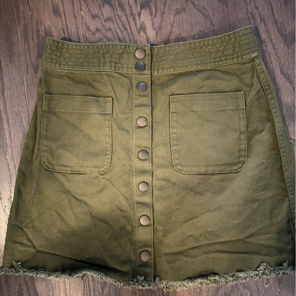 Madewell Olive Green Utility Skirt